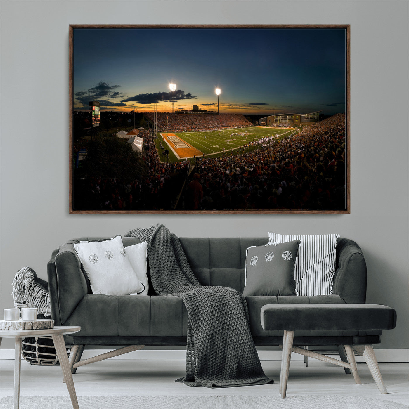 MGV-FC-36X24 - Ball State Cardinals Football Team Print - Muncie Scheumann Stadium Wall Art Canvas Print