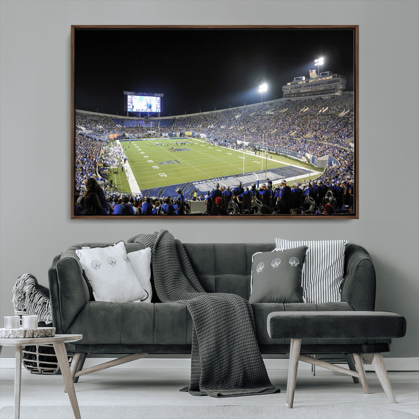 MGV-FC-36X24 - University of Memphis Tigers Football Team Print - Memphis Simmons Bank Liberty Stadium Wall Art