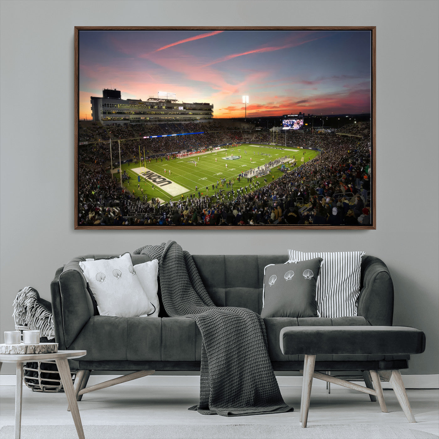 MGV-FC-36X24 - The University of Connecticut UCONN Huskies Football Team Print - East Hartford Pratt & Whitney