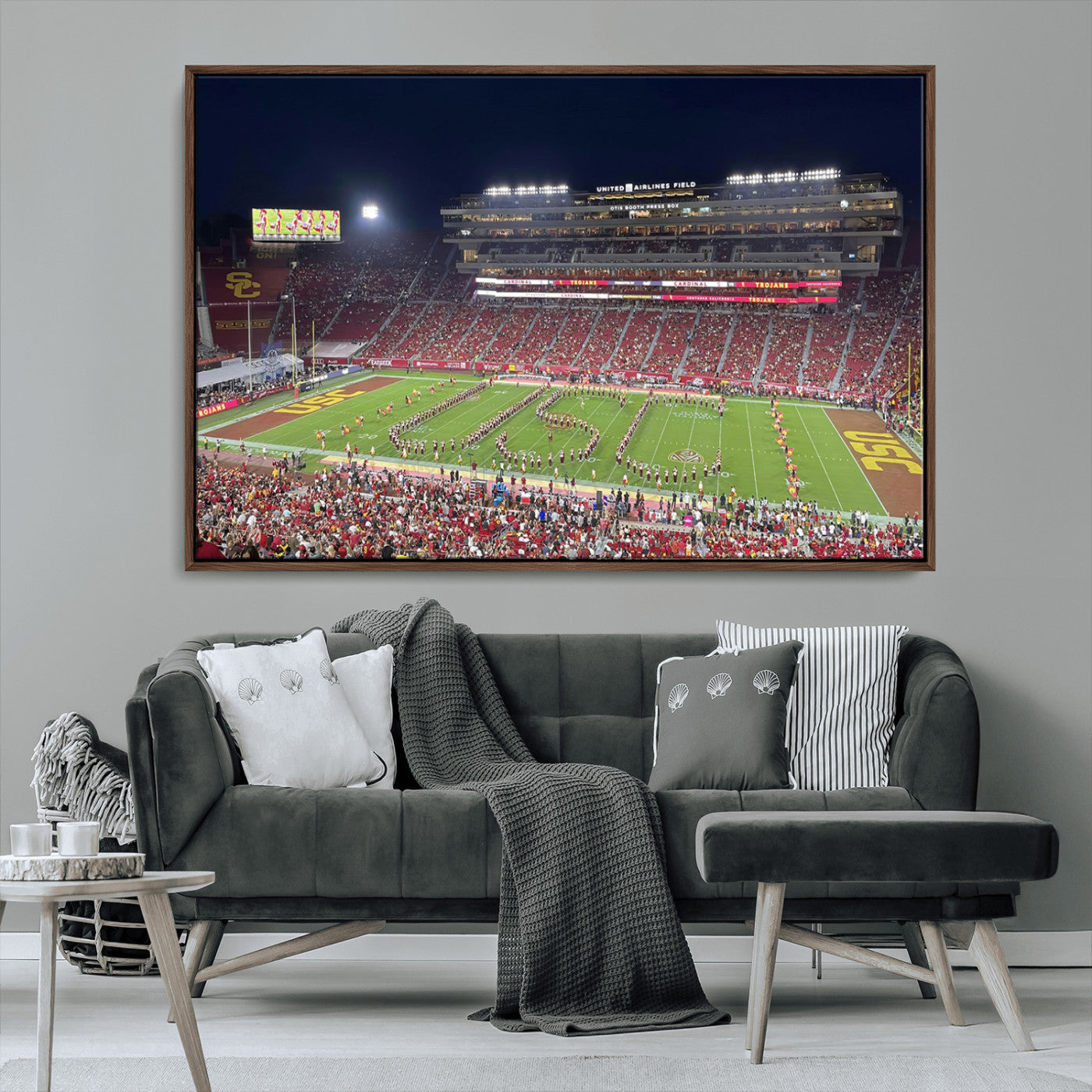 MGV-FC-36X24 - The University of Southern California USC Trojans Football Team Print - Los Angeles Memorial