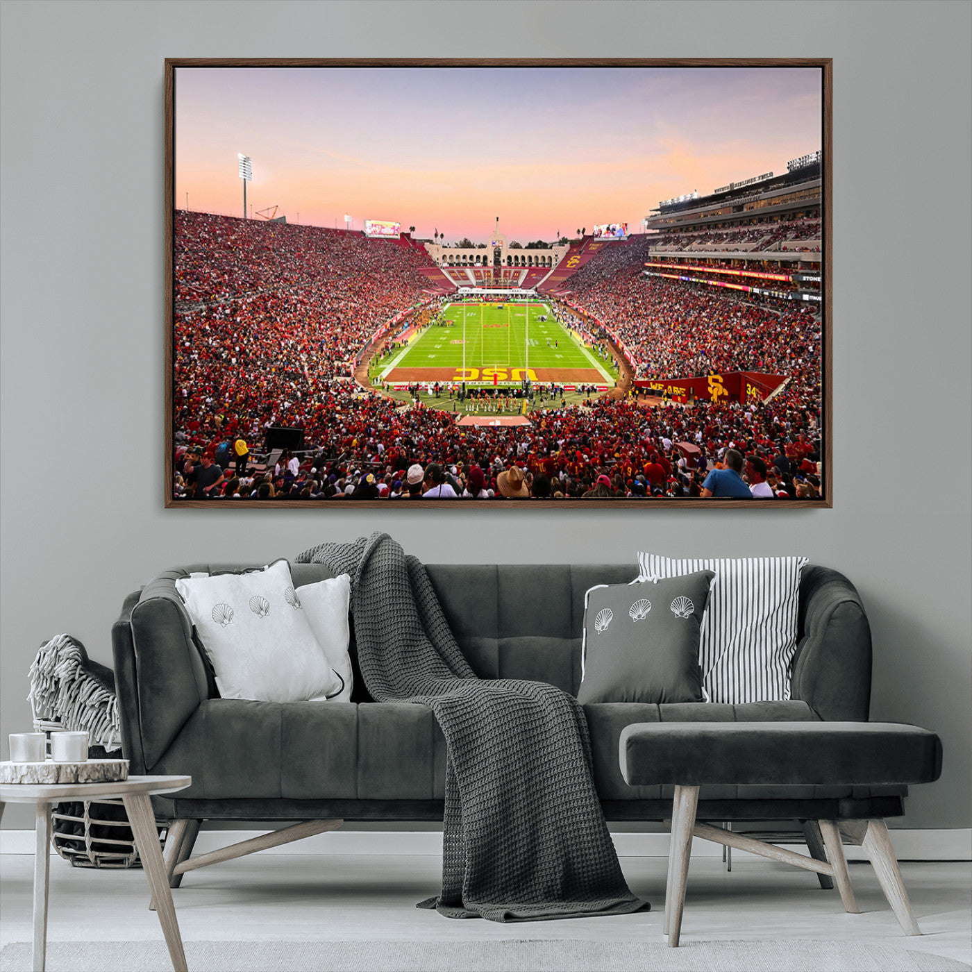 MGV-FC-36X24 - The University of Southern California USC Trojans Football Team Print - Los Angeles Memorial
