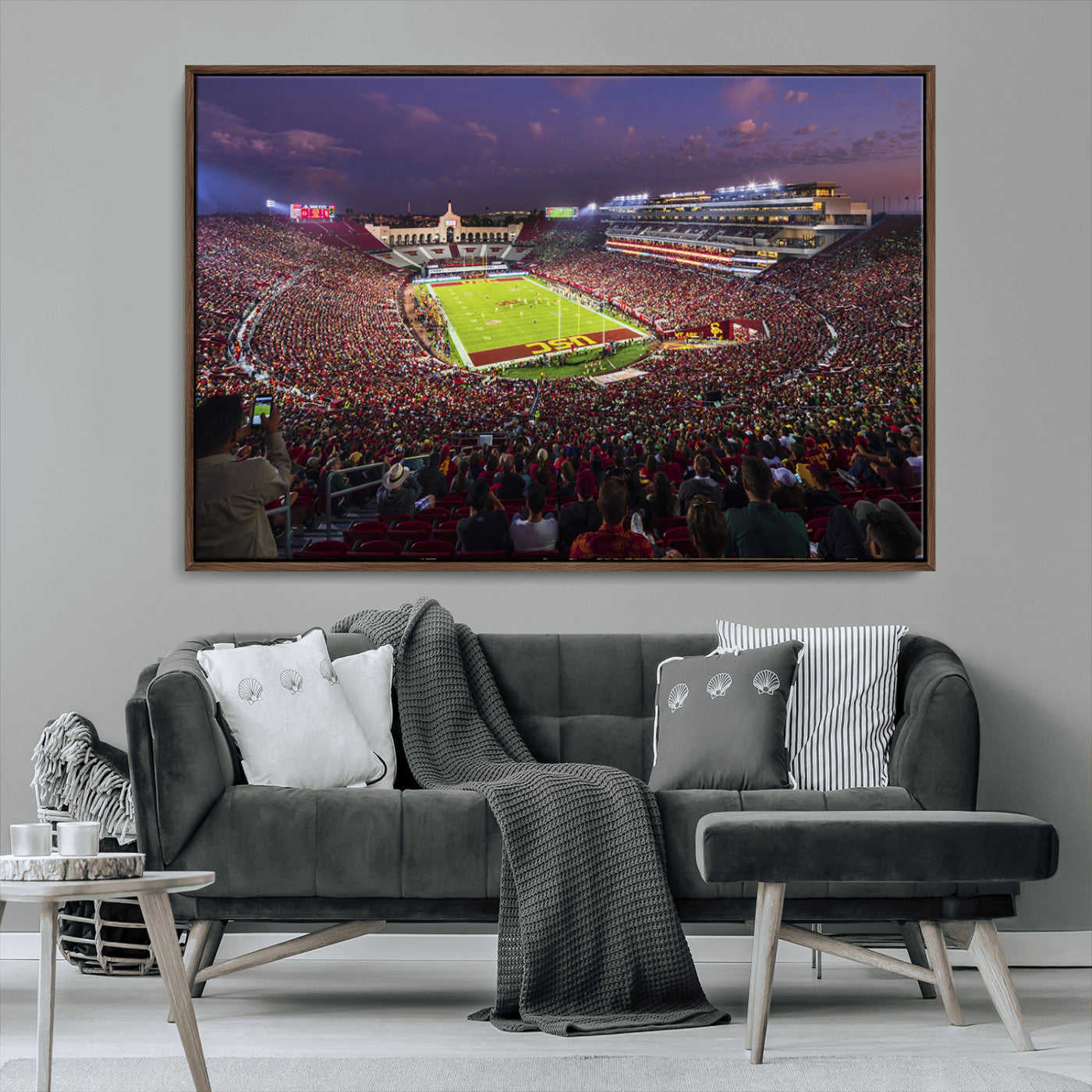 MGV-FC-36X24 - The University of Southern California USC Trojans Football Team Print - Los Angeles Memorial
