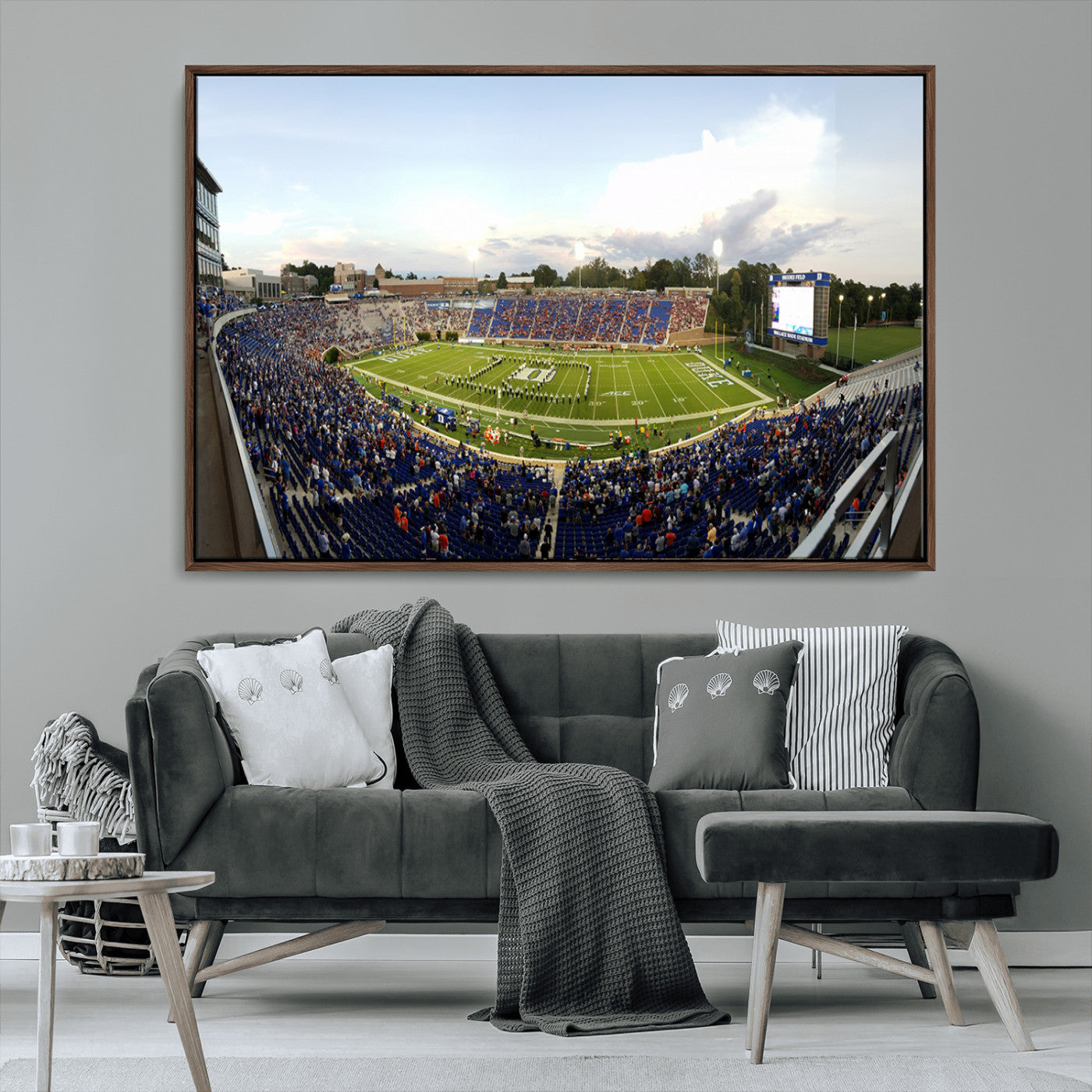 MGV-FC-36X24 - The Duke University Blue Devils Football Team Print - Durham Wallace Wade Stadium Wall Art Canvas