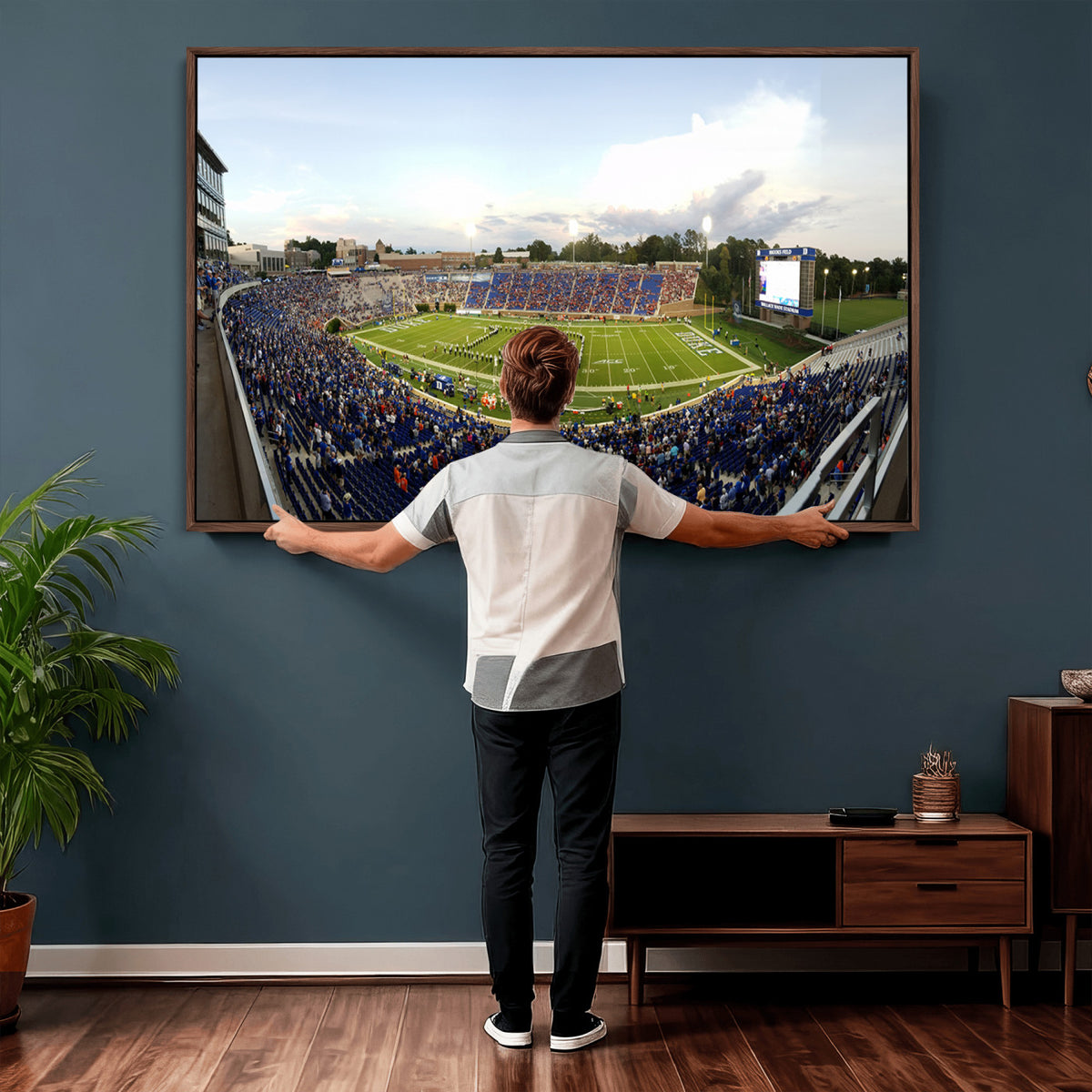 44850-MGV-CV-36X24 - The Duke University Blue Devils Football Team Print, Durham
