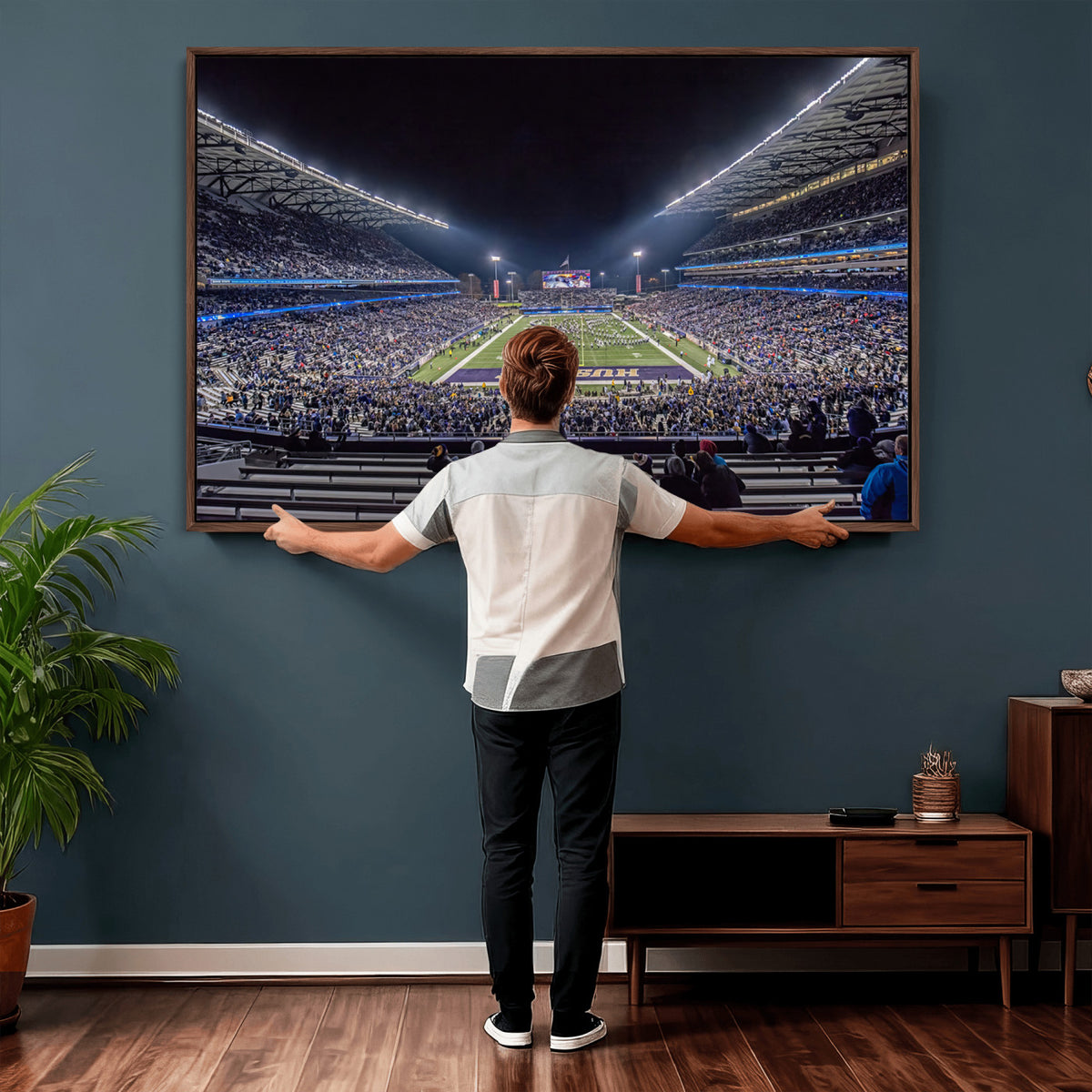 85780-MGV-CV-36X24 - The University of Washington Huskies Football Team Print, Extra Large Game Room Wall Decor