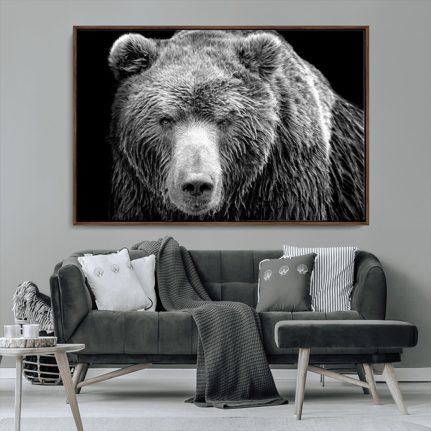 MGV-FC-36X24 - 399 Grizzly Bear Canvas Print | Ready to Hang Wall Art | Rustic Farmhouse & Cabin Decor | Wildlife