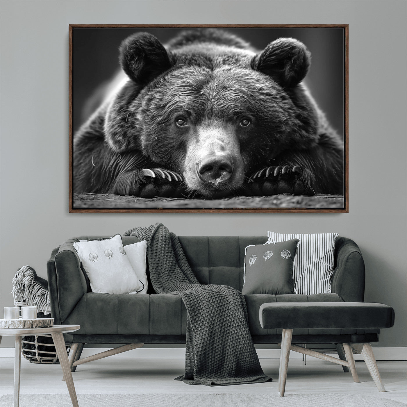 MGV-FC-36X24 - Resting Grizzly 399 Bear Canvas Print | Ready to Hang Wall Art | Rustic Cabin & Farmhouse Decor |