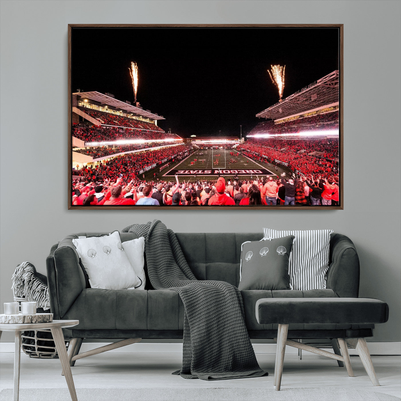 MGV-FC-36X24 - Oregon State Beavers Football Team Print - Corvallis Reser Stadium Wall Art Canvas Print
