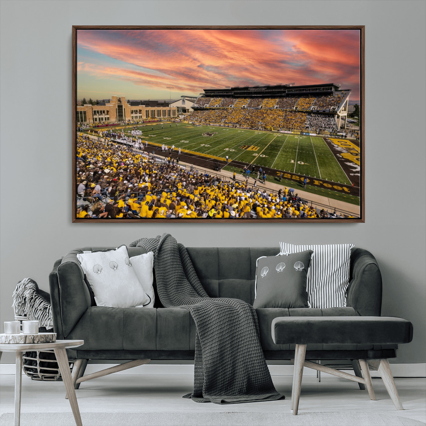 MGV-FC-36X24 - University of Wyoming Cowboys Football Team Print - Laramie Jonah Field War Memorial Stadium Wall