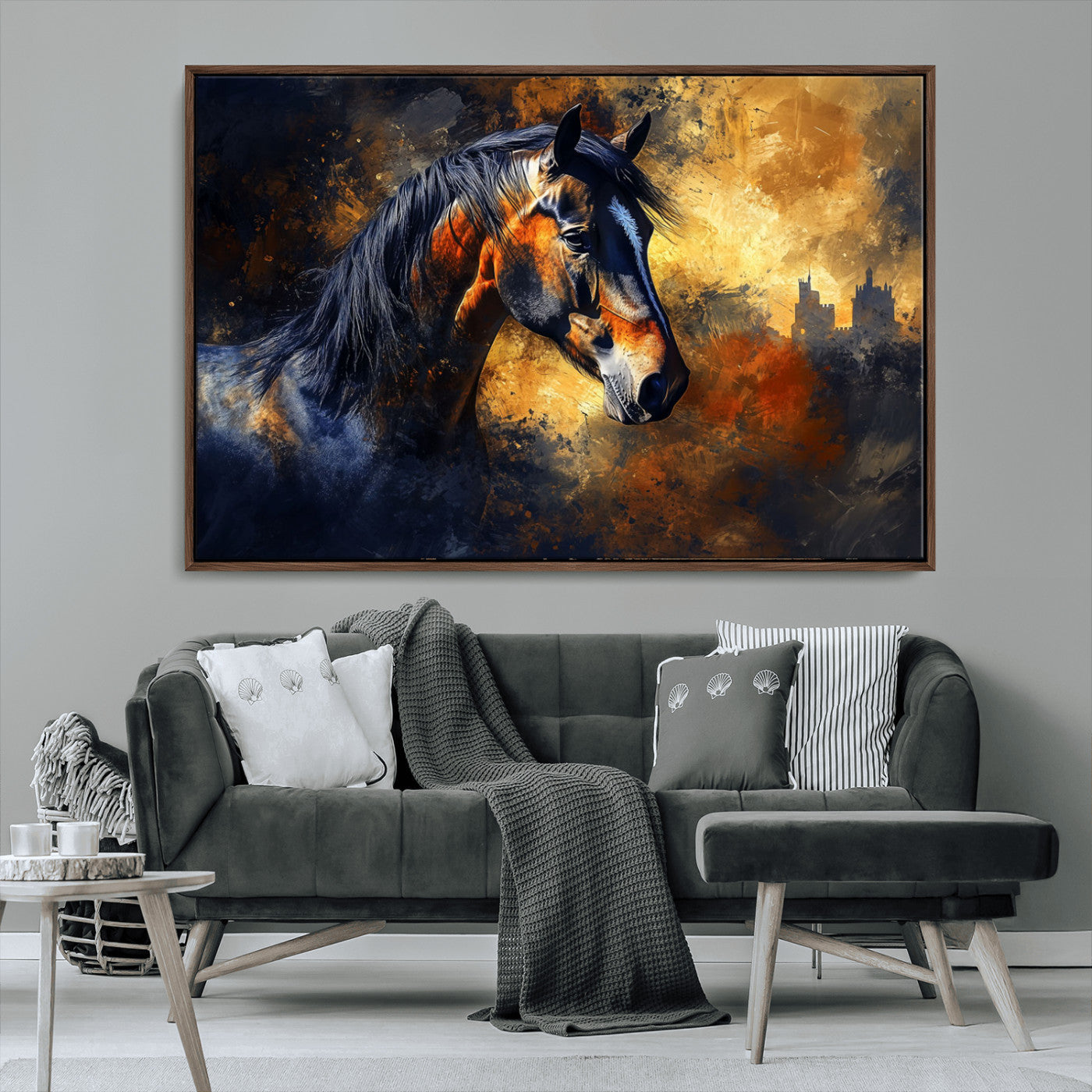 MGV-FC-36X24 - Abstract Horse Art Print - Abstract Canvas Wall Art | Perfect for Rustic Farmhouse, Modern, or