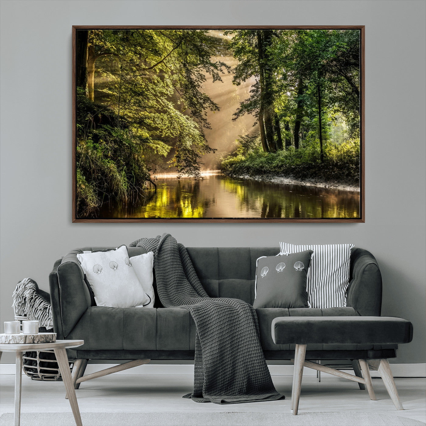MGV-FC-36X24 - Forest Wall Art Print | River Landscape Wall Art | Perfect for Farmhouse Wall Decor, Cabin Wall Art