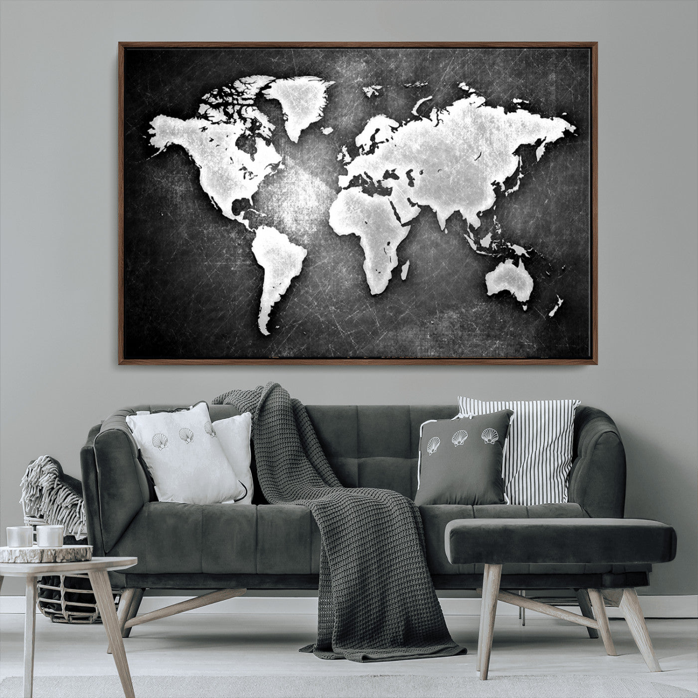 MGV-FC-36X24 - World Map Wall Art Canvas Print – Framed Wall Art for Anniversary Gift or Home Adventure Decor