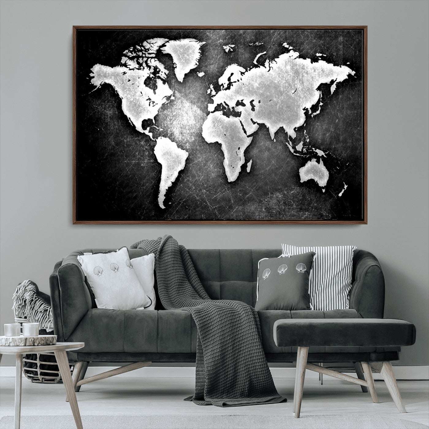 MGV-FC-36X24 - World Map Wall Art Canvas Print – Framed Wall Art for Anniversary Gift or Home Adventure Decor