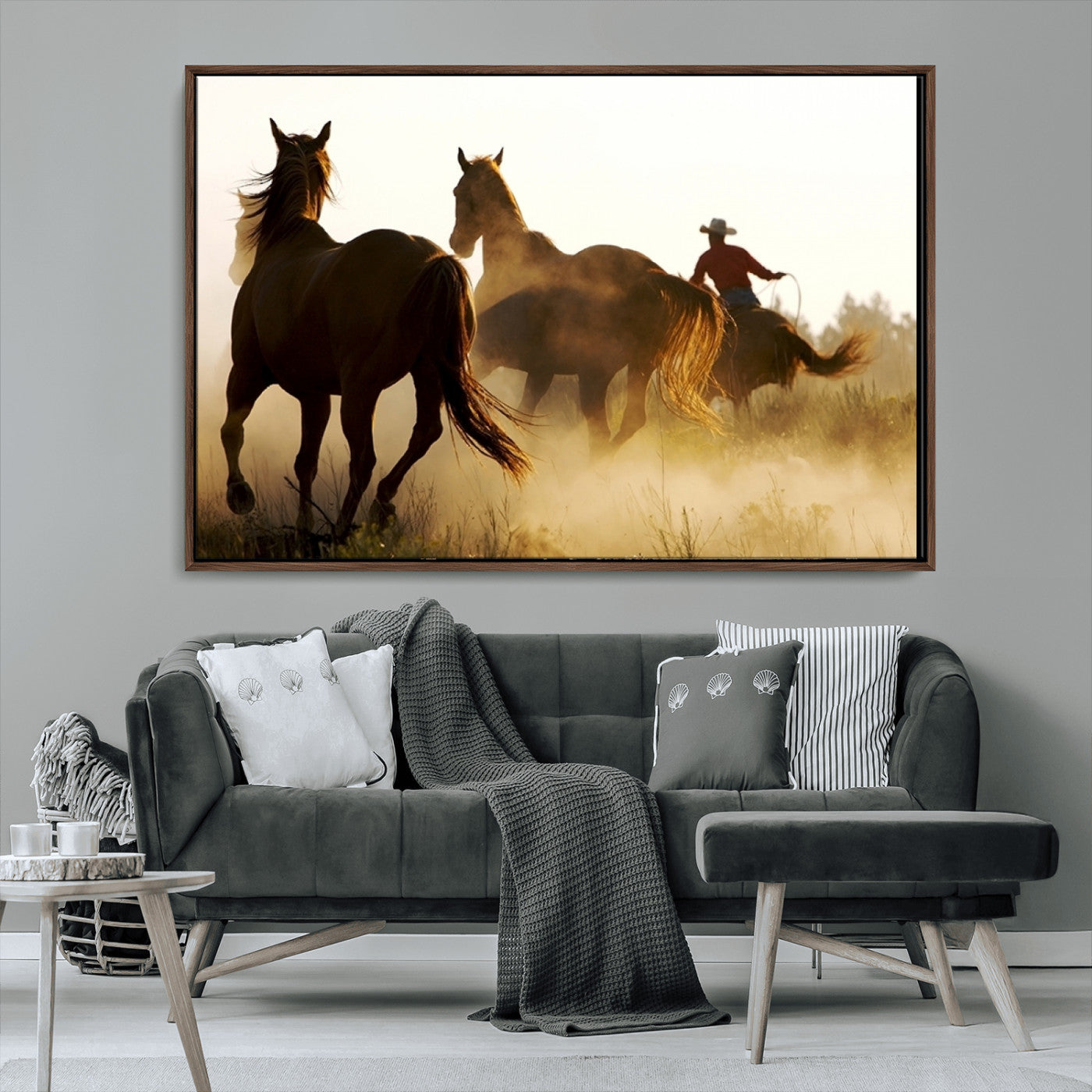 MGV-FC-36X24 - Horses and Cowboys Wall Art Canvas Print
