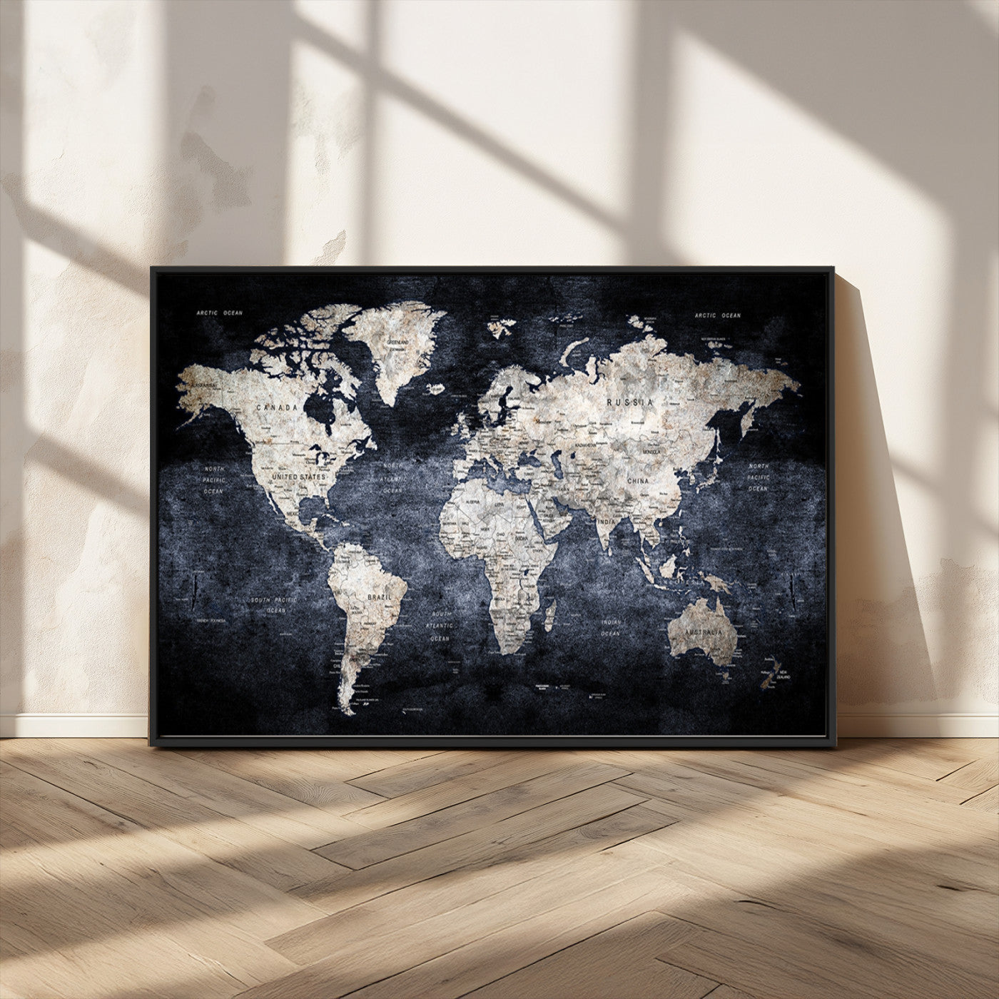 MGV-FC-36X24 - World Map Wall Art Canvas Print for Home and Office Decor