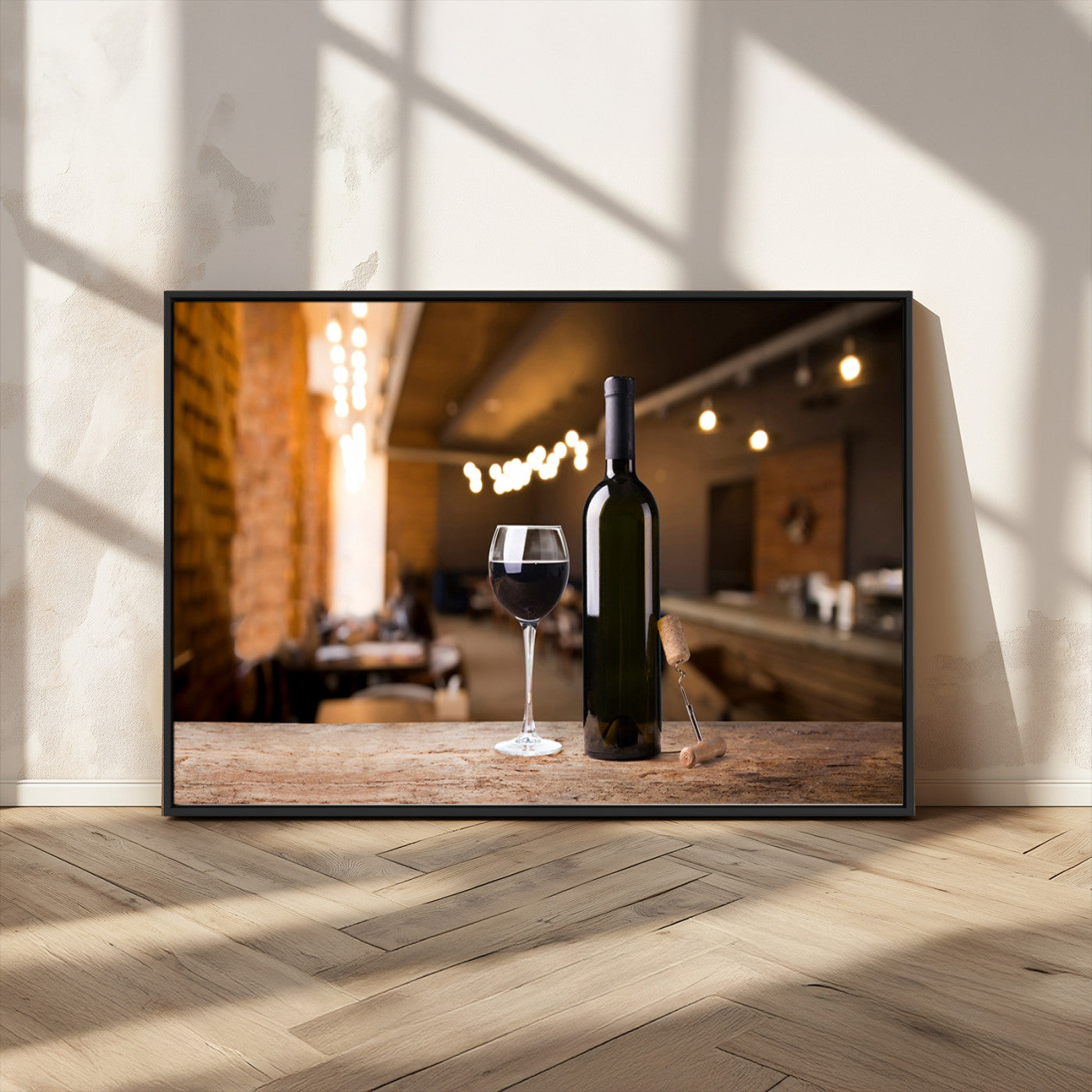 MGV-FC-36X24 - Wine and Bottle Wall Art Canvas Print