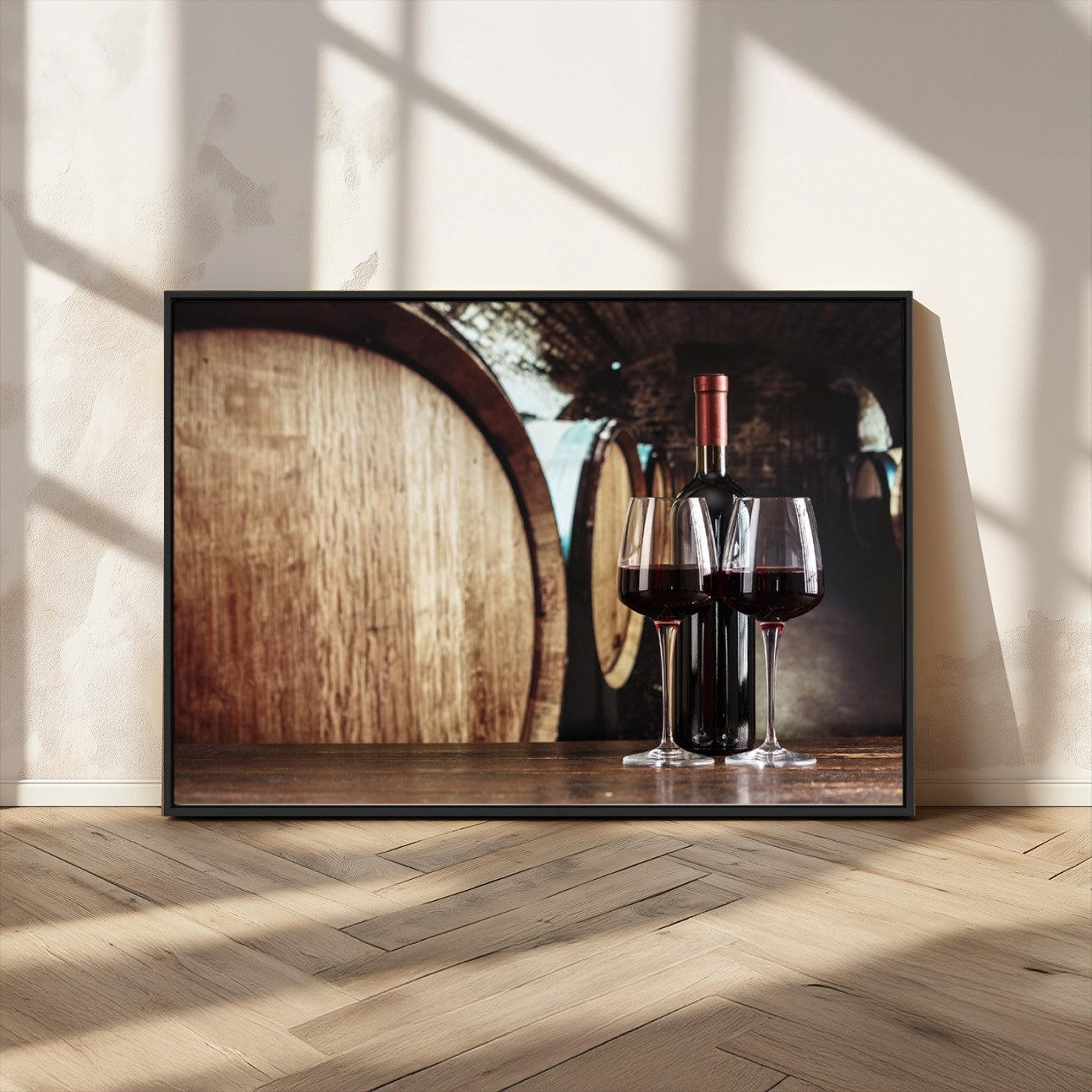 MGV-FC-36X24 - Wine and Barrel Wall Art Canvas Print