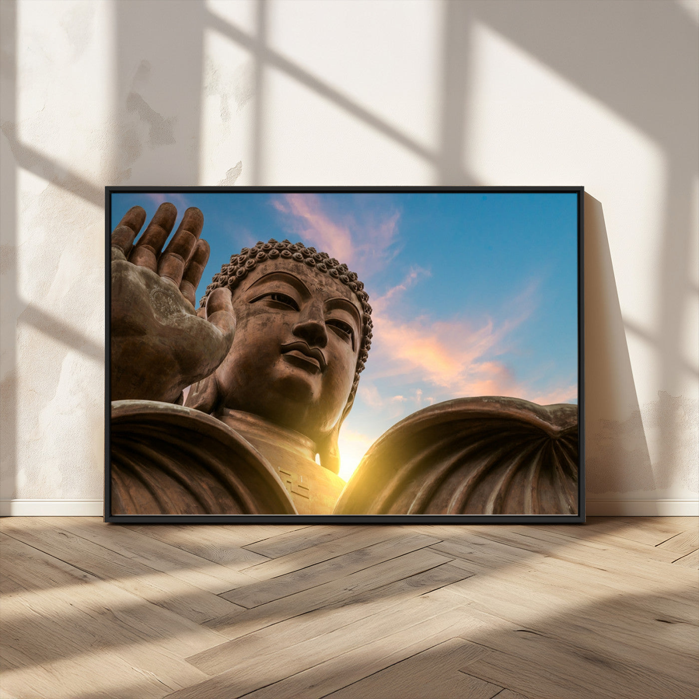 MGV-FC-36X24 - Buddha Statue and Daylight Wall Art, Buddha Statue Wall Art Canvas Print