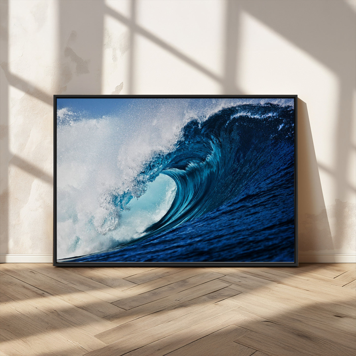 MGV-FC-36X24 - Ocean Wave at Sunset Canvas Art, Large Wall Print of Vibrant Water Waves, Coastal Art for Living Room and Dining Room Decor