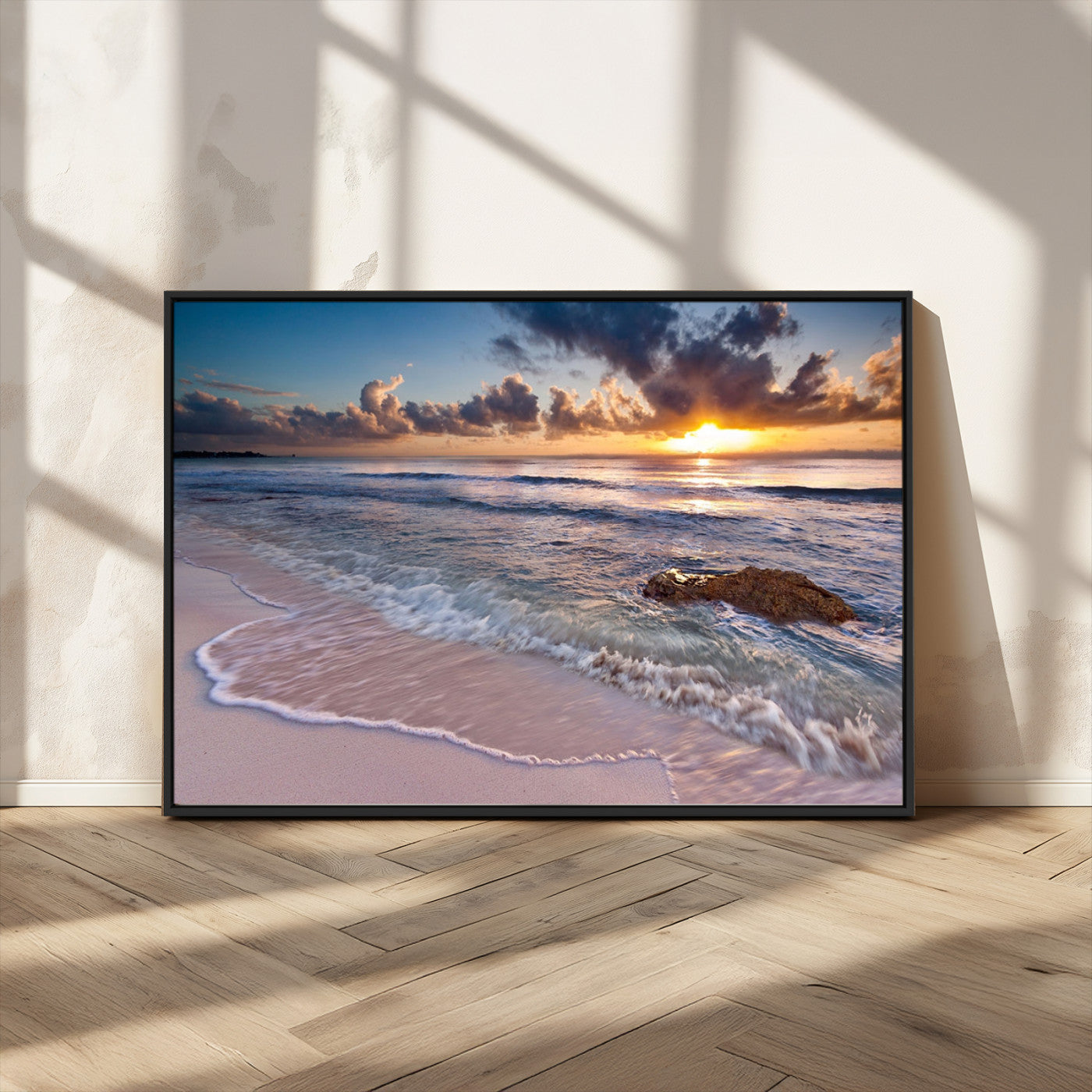 MGV-FC-36X24 - Sea Ocean Sunset Beach Wall Art Canvas Print