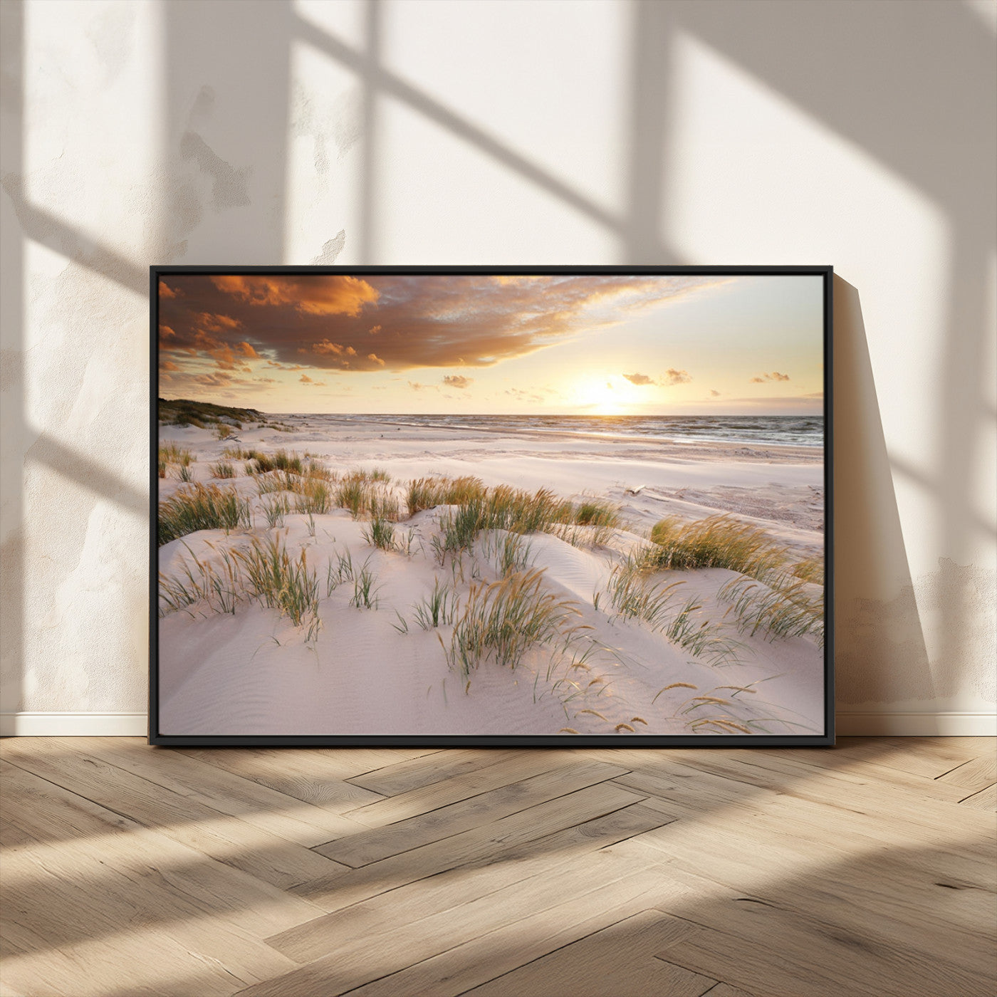 MGV-FC-36X24 - Flight Over Coastal Beach Landscape, Flight Over Coastal Beach Print Canvas Wall Art
