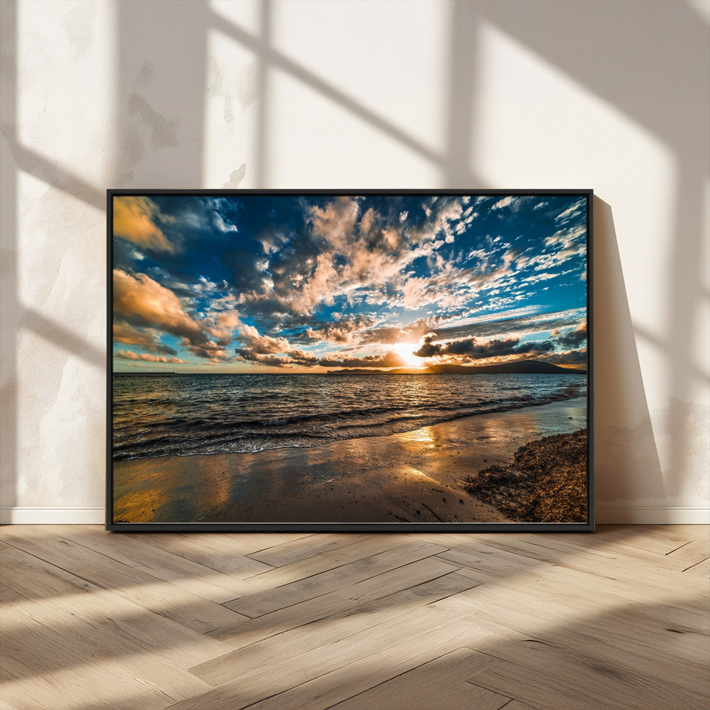 MGV-FC-36X24 - Beach Wall Art - Stunning Ocean Sunset Canvas Print with Coastal Design for Elegant and Relaxing