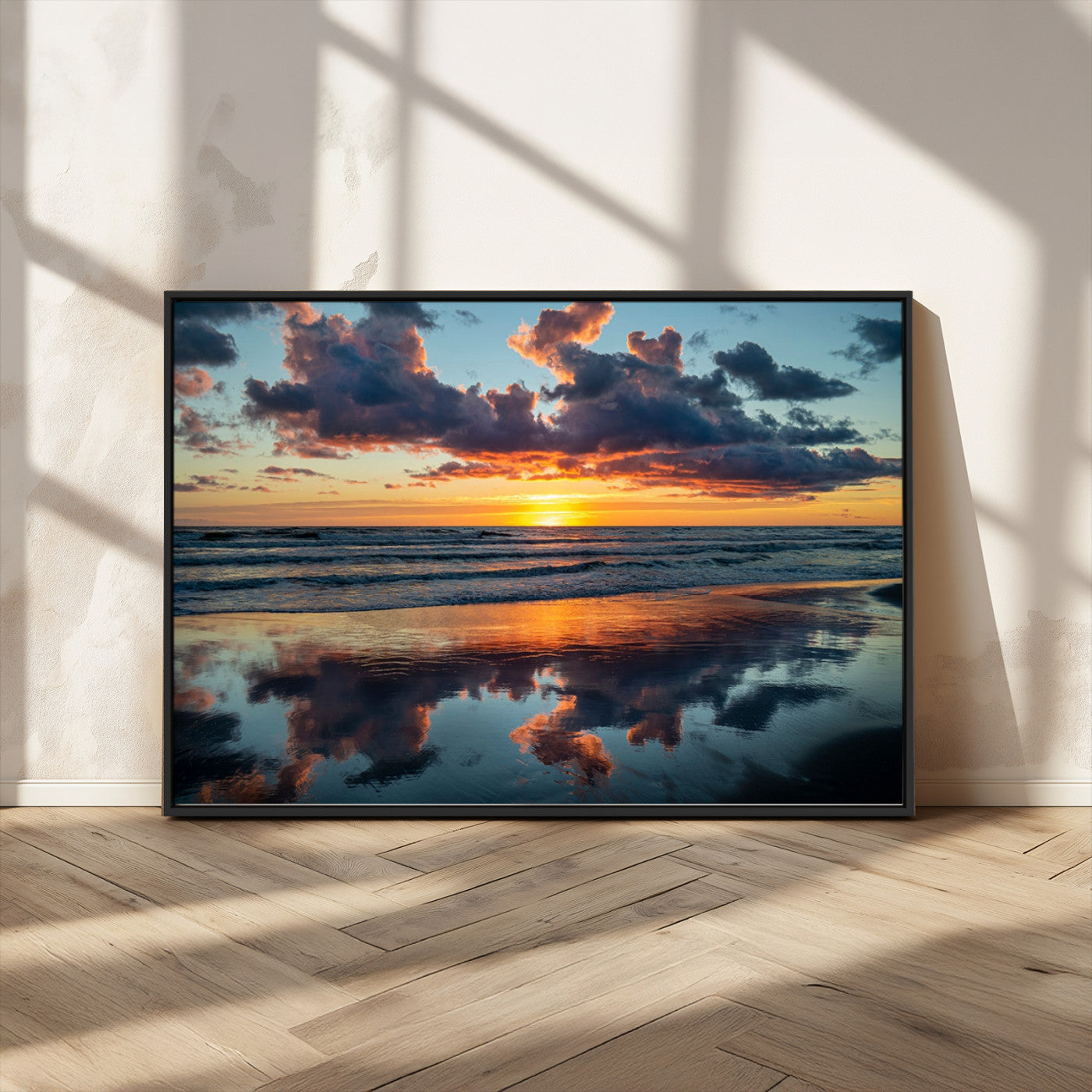 MGV-FC-36X24 - Cloudy Weather At The Beach Wall Art Canvas Print