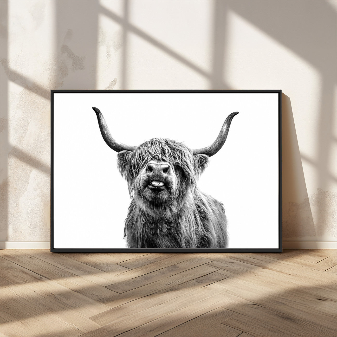 MGV-FC-36X24 - Fanny Scottish Highland Cow Cattle Art Print Farmhouse Wall Art Canvas Print
