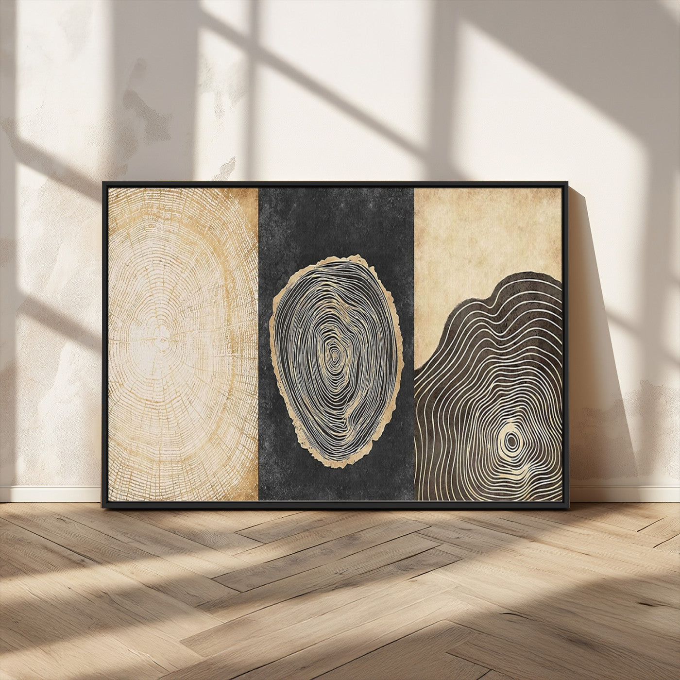 MGV-FC-36X24 - Tree Rings Canvas Wall Art Print – Minimalist Natural History in Modern Decor - Minimalist Boho Wall