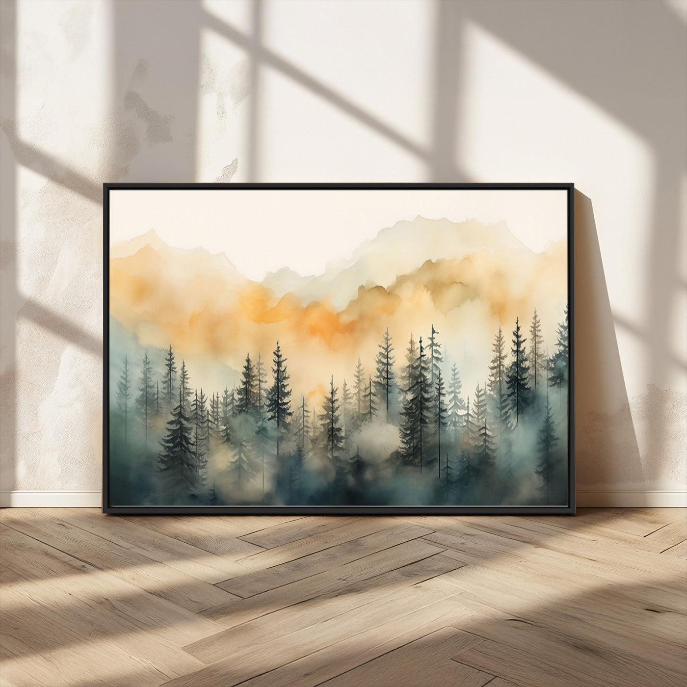 34155-MGV-CV-36X24-Abstract Forest Print - Mountain Wall Art | Autumn Landscape Canvas Print for Living Room, Bedroom, or Office | Large Wall Art Decor