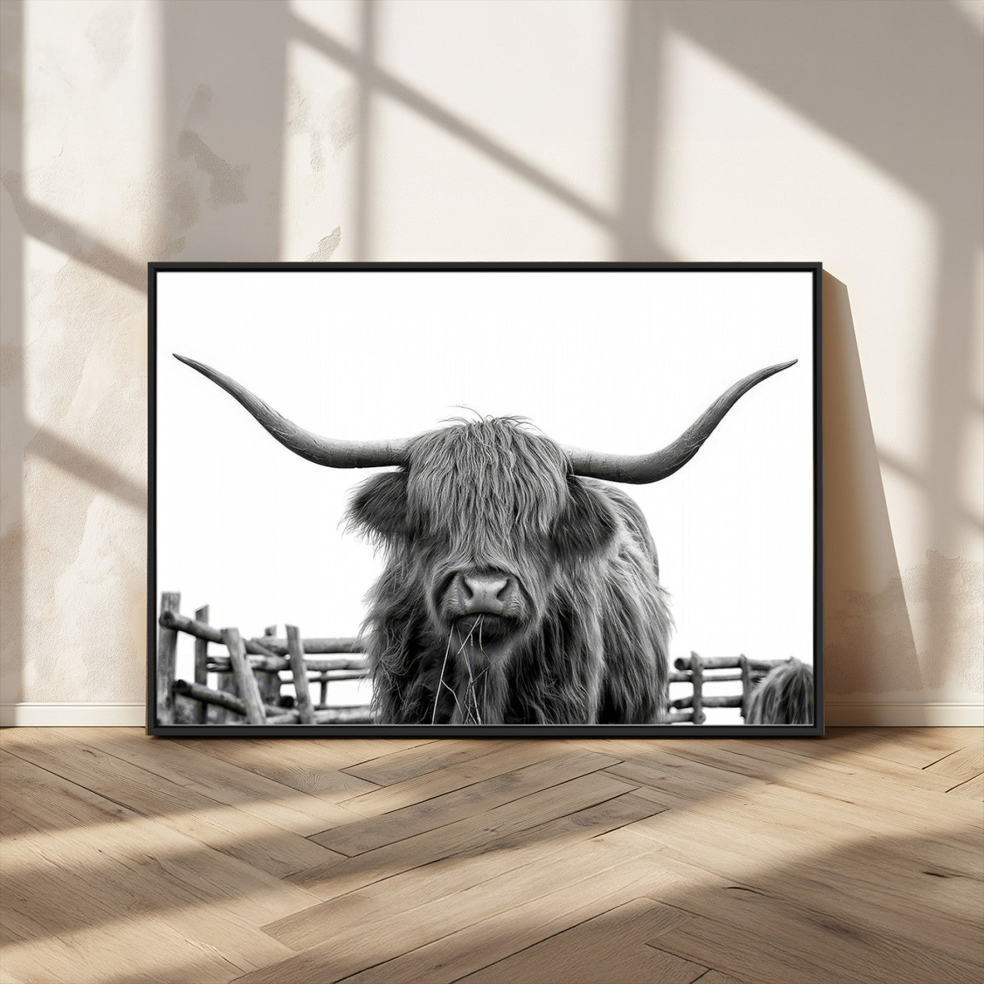 -Longhorn Canvas Print, Bighorn Cow Wall Art Canvas Print