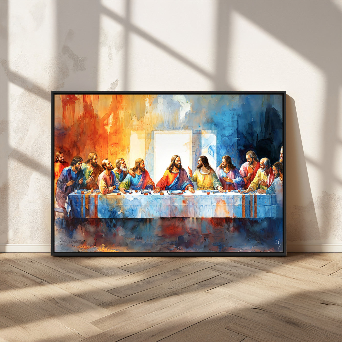 MGV-FC-36X24 - Abstract Waterolor The Last Supper Wall Art