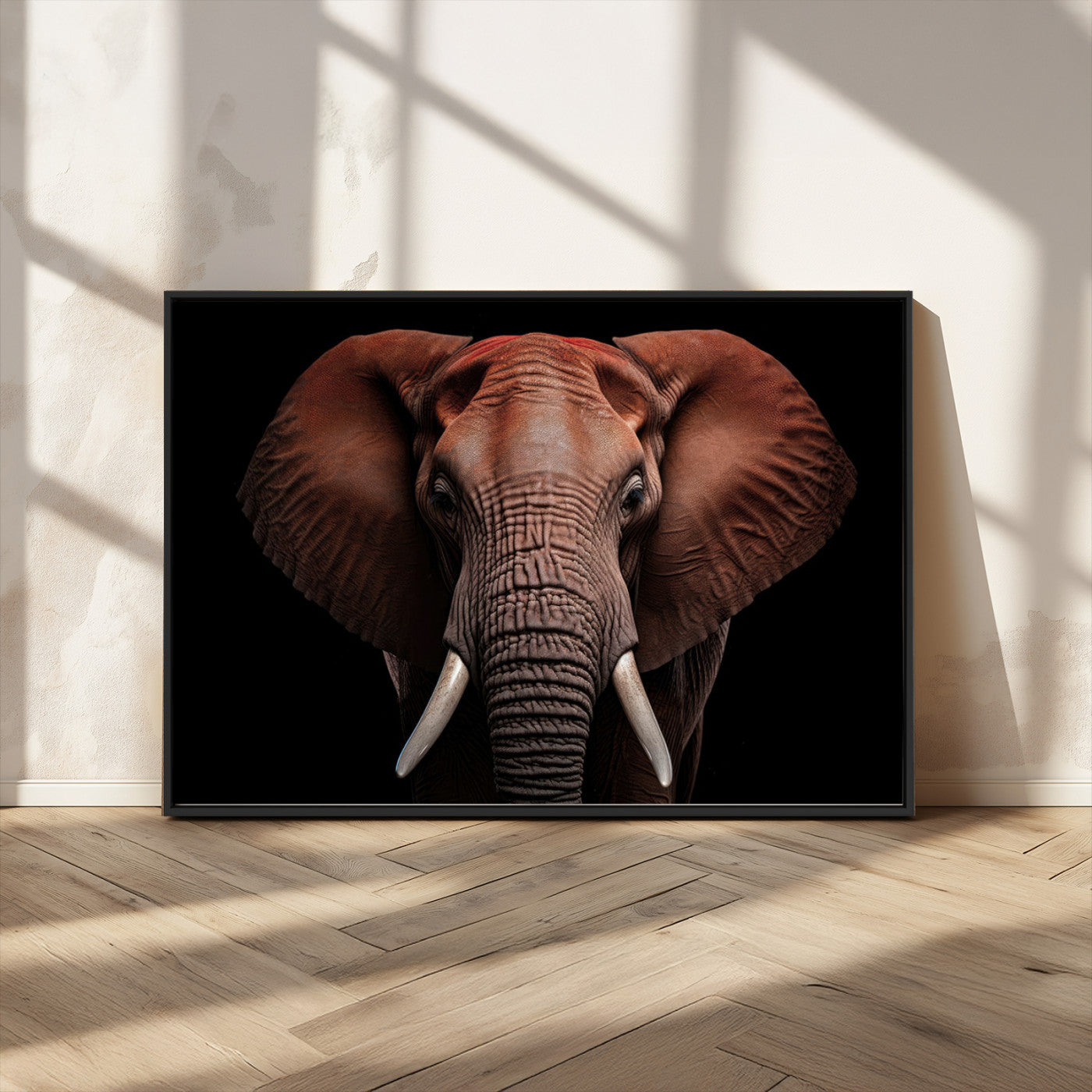 -Wild Elephant Wall Art Canvas Print, Africa Savannah Wild Animal Wall Decor Print