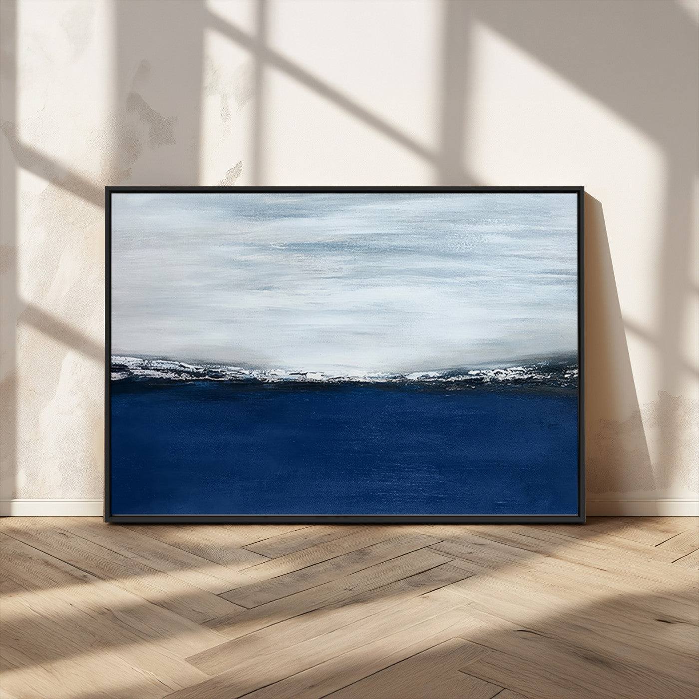 MGV-FC-36X24 - Navy Blue Abstract Wall Art Canvas Print