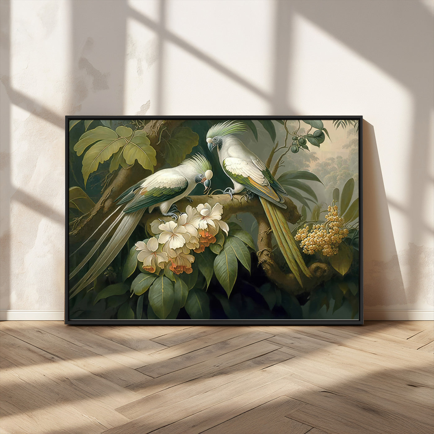 -Tropical Paradise Print Wall Art Stunning Artwork of a Parrot in a Lush Forest with Beautiful