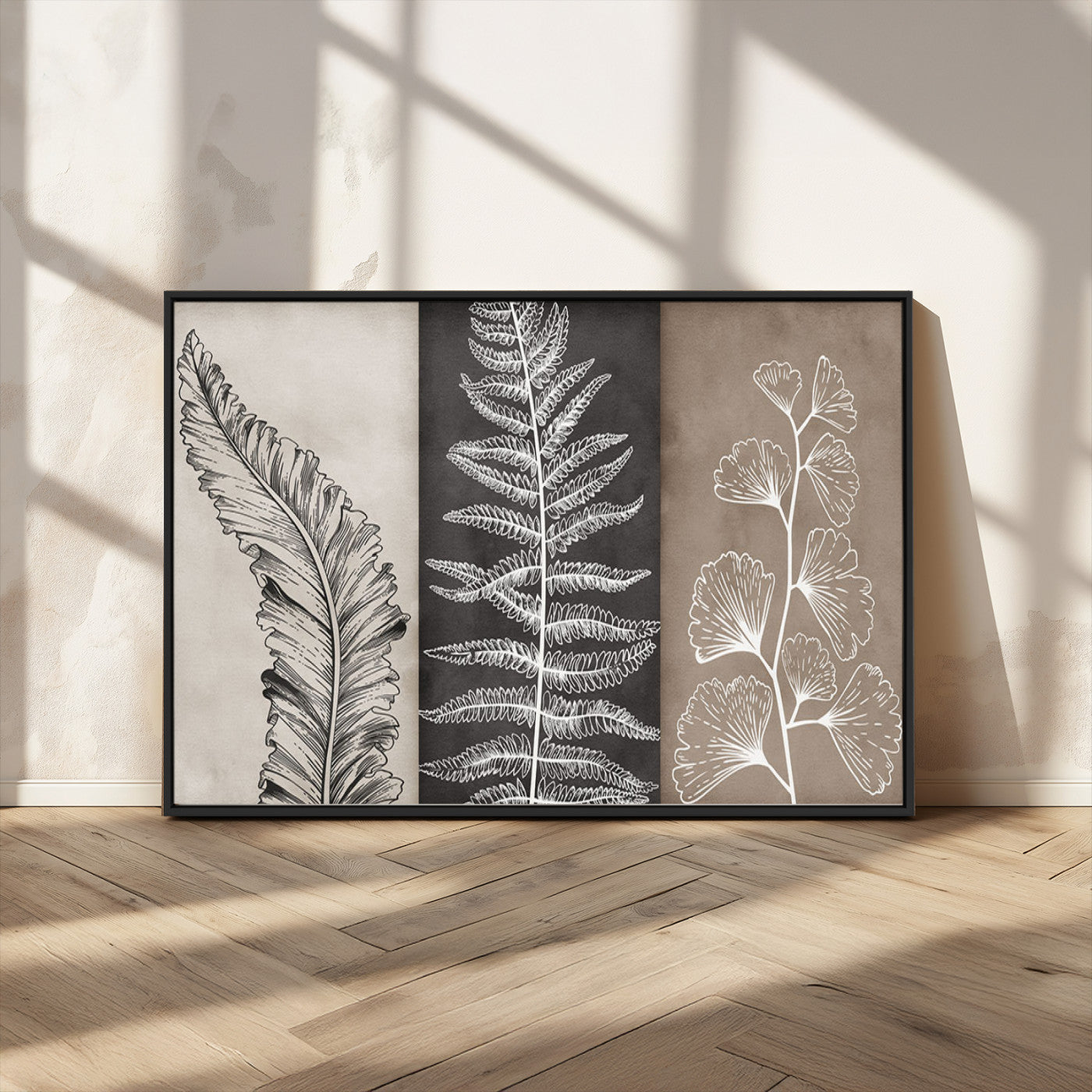 MGV-FC-36X24 - Minimalist Botanical Wall Art Canvas Print, Framed and Ready to Hang - Nature Art Print for Home
