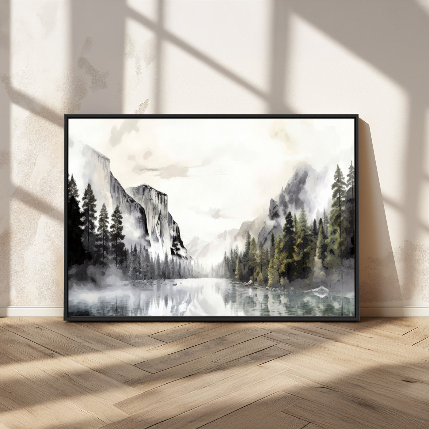 MGV-FC-36X24 - Yosemite Valley Wall Art Canvas Print – Framed and Ready to Hang – Majestic Nature Landscape Décor
