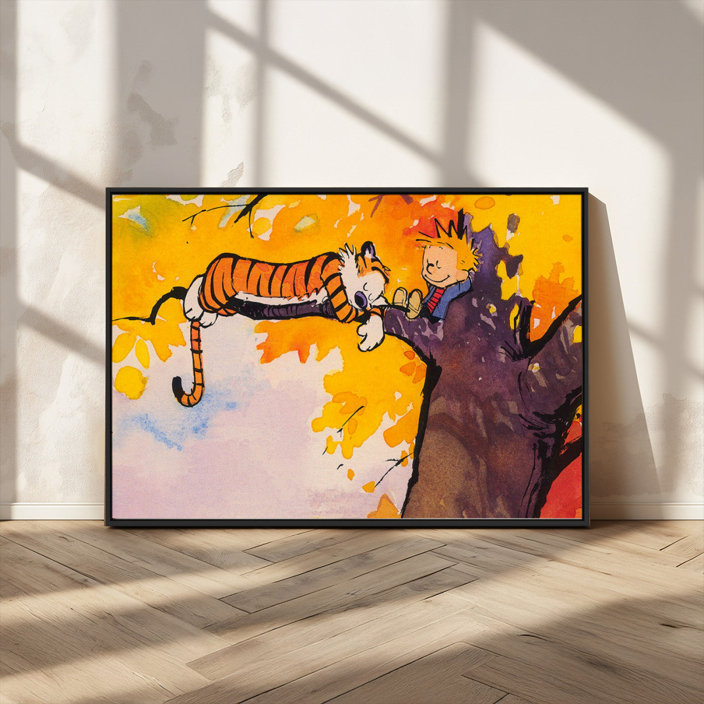 MGV-FC-36X24 - Calvin and Hobbes Tree Scene Canvas Print | 3 Panel Large Wall Art for Living Room or Kid’s Room,