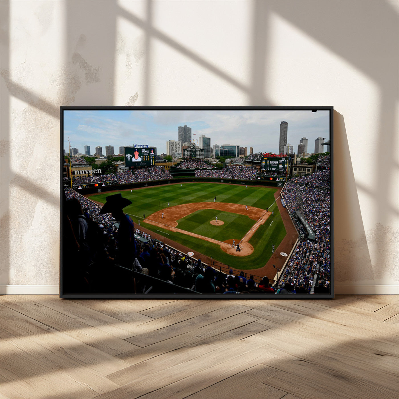 MGV-FC-36X24 - Chicago Cubs Baseball Team Print - Wrigley Field Stadium Wall Art Canvas Print