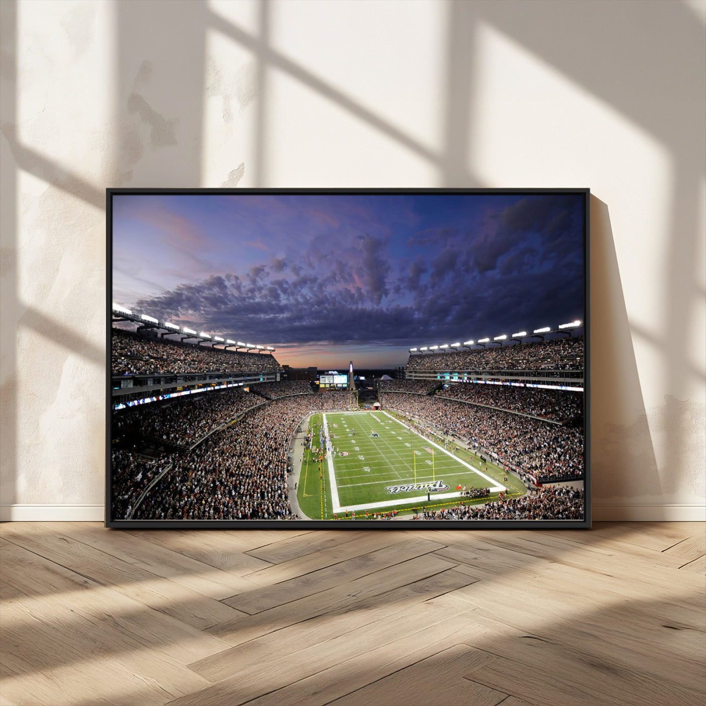 MGV-FC-36X24 - New England Patriots Football Team Print - Foxborough Gillette Stadium Wall Art Canvas Print