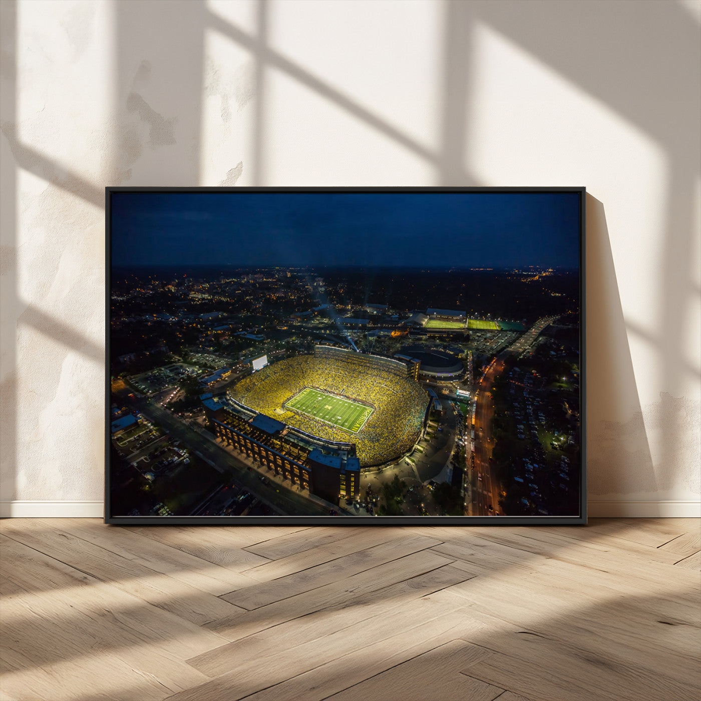 MGV-FC-36X24 - Michigan Wolverines Football Team Print - Michigan Stadium Wall Art Canvas Print