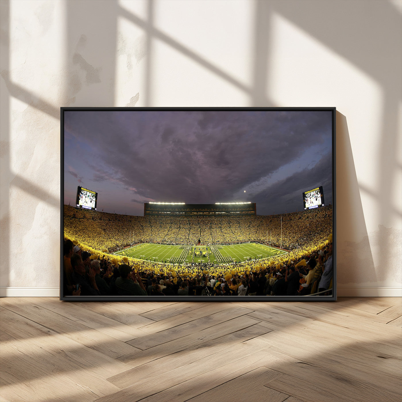 MGV-FC-36X24 - Michigan Wolverines Football Team Print - Michigan Stadium Wall Art Canvas Print
