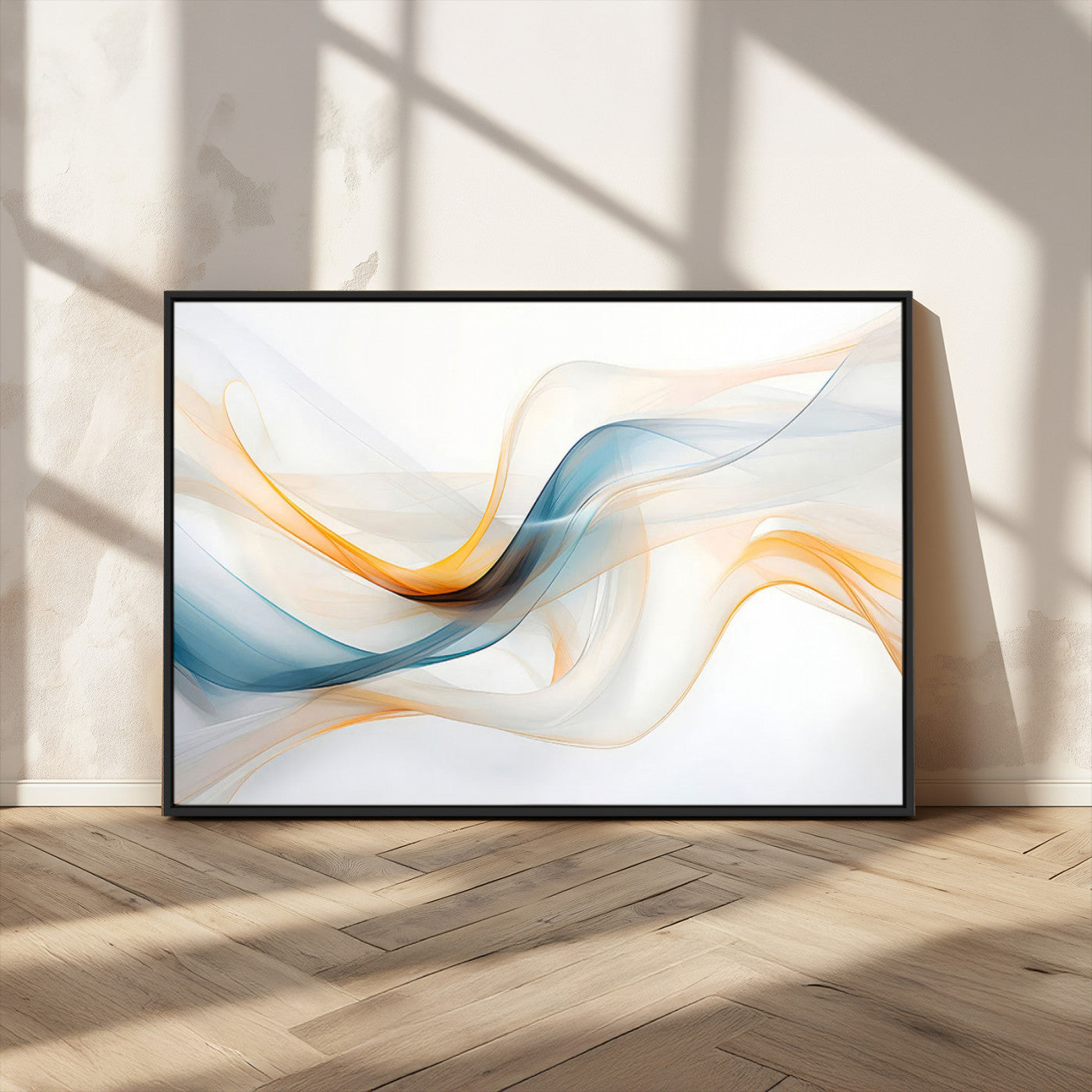 MGV-FC-36X24 - Decorative Turquoise Abstract Wave Wall Art Canvas Print