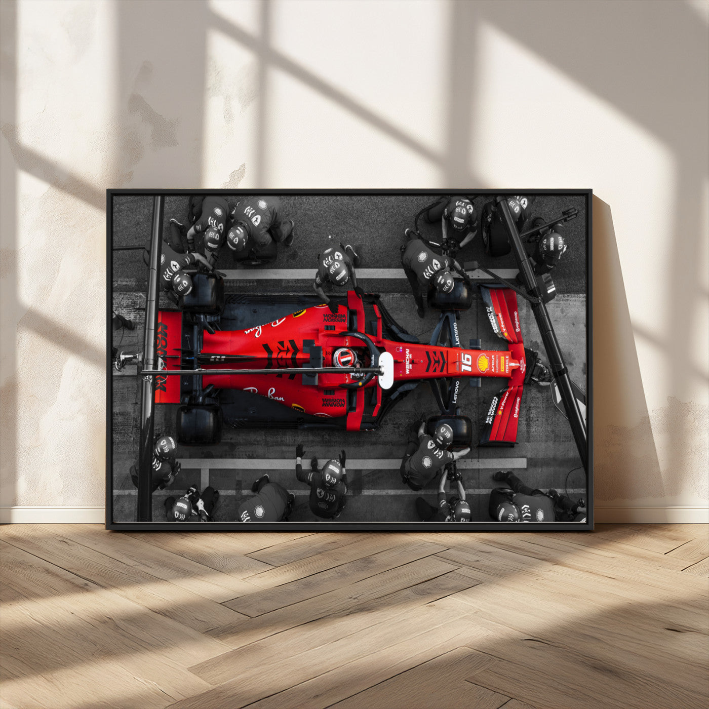 MGV-FC-36X24 - Ferrari Pit Stop Canvas Wall Art – Precision and Speed Captured in Bold Motorsport Imagery – Ready