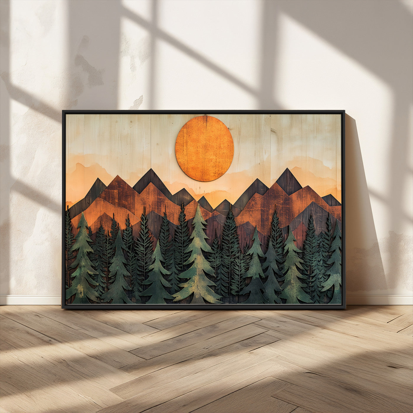 MGV-FC-36X24 - Sunset Mountain Landscape Canvas Wall Art Print - Nature Decor for Living Room, Office