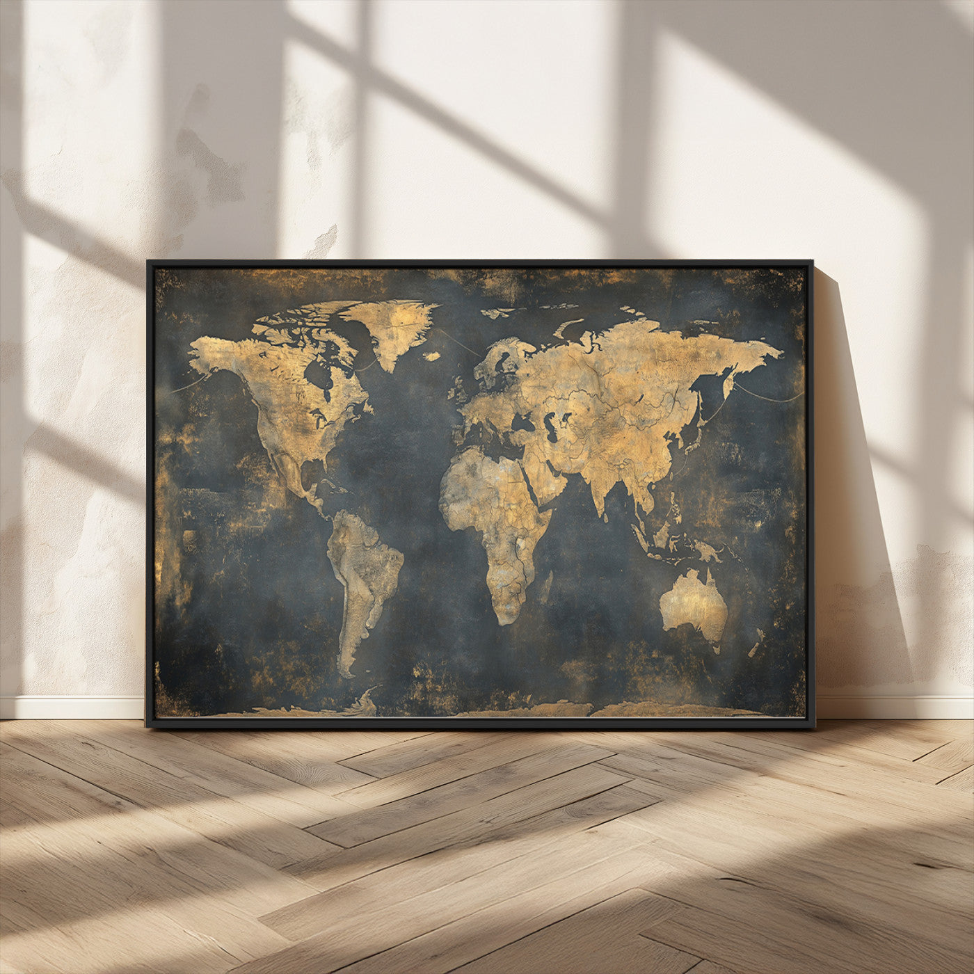 MGV-FC-36X24 - Push Pin World Map Canvas Print – Framed Wall Art for Couples to Track Their Travels – Anniversary