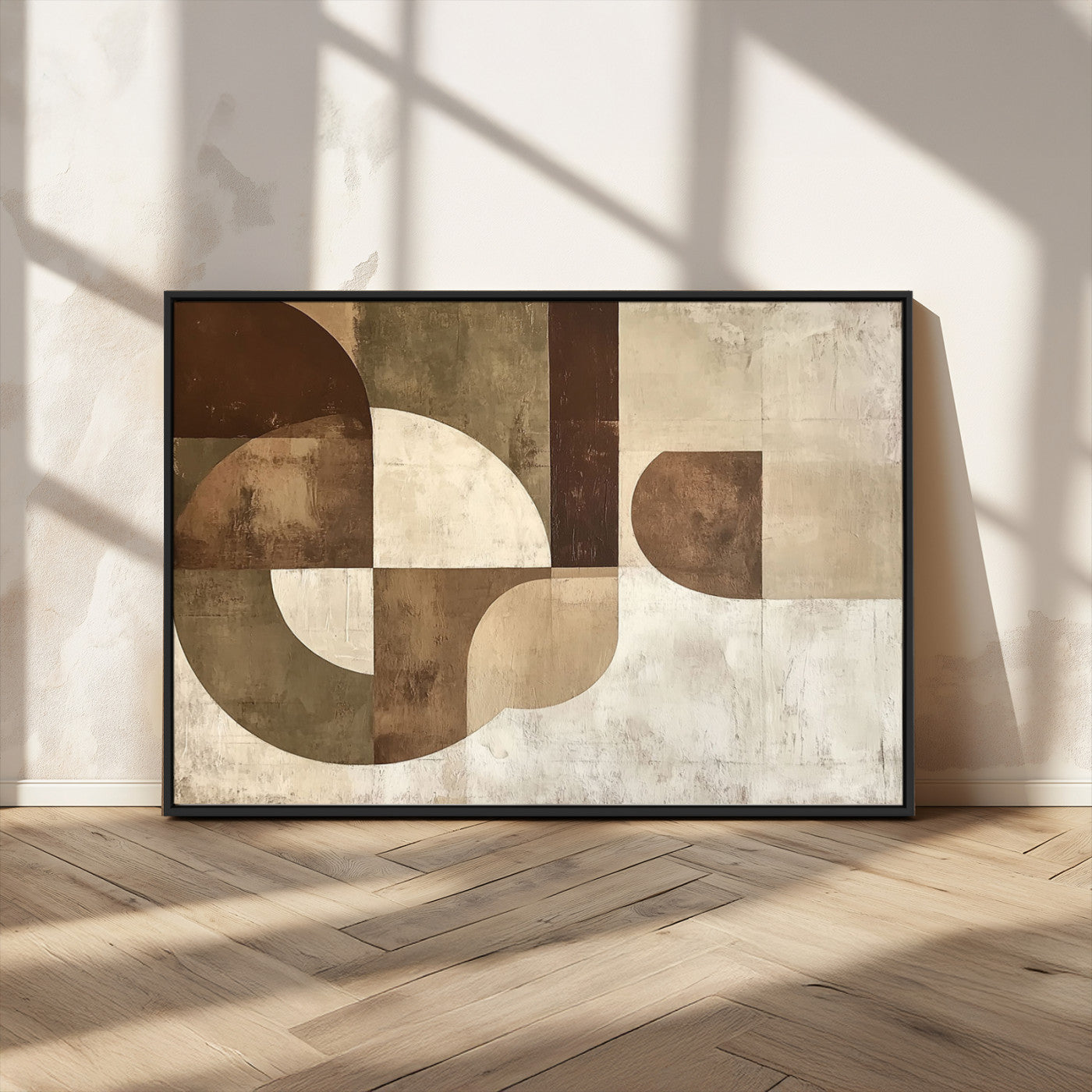 MGV-FC-36X24 - Wabi Sabi Geometric Wall Art | Abstract Modern Minimalist Canvas Print with Neutral Mid Century Art