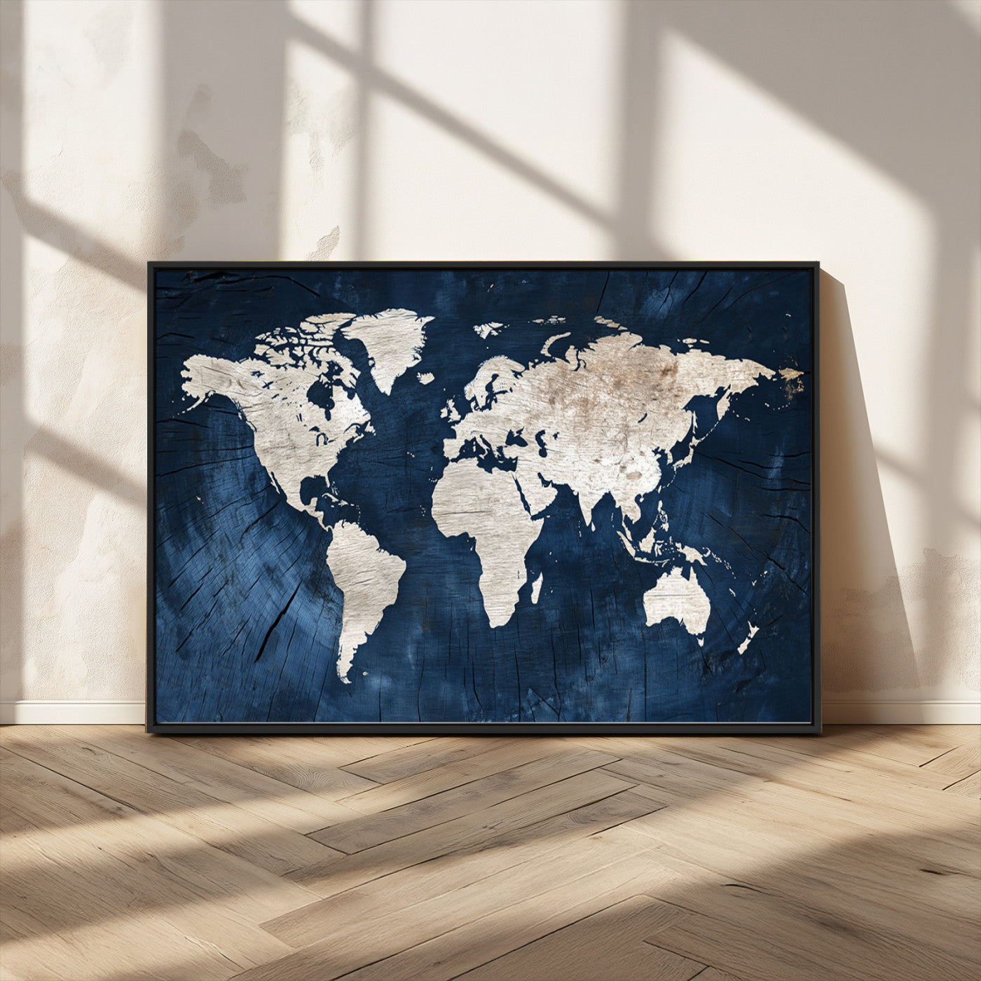 MGV-FC-36X24 - Push Pin World Map Canvas Print – Framed Wall Art for Couples to Track Their Travels – Anniversary