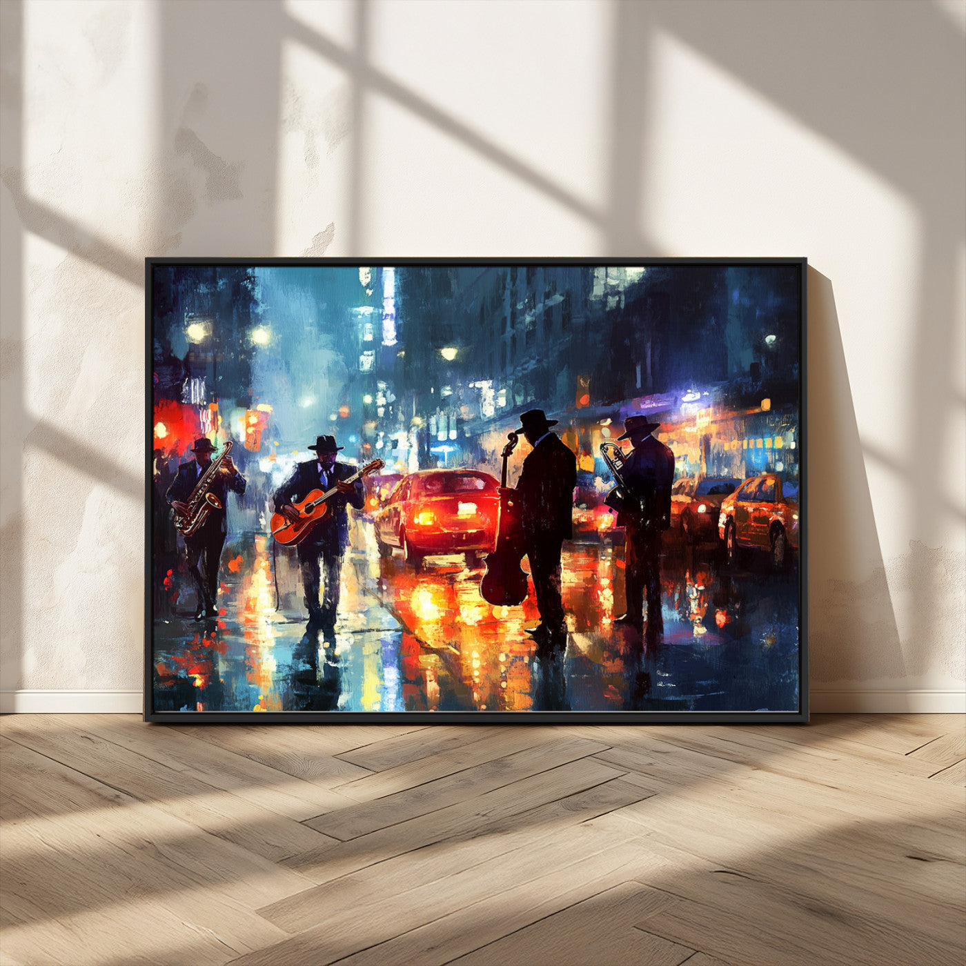 MGV-FC-36X24 - African American Jazz Canvas - Abstract Music Wall Art Print - Abstract Jazz Wall Art Framed Prints