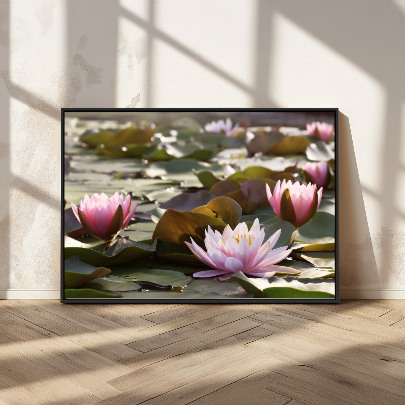 MGV-FC-36X24 - Lotus Flower Wall Art Canvas Print, Water Lily Large Wall Art Canvas Print for Yoga Room Decor,